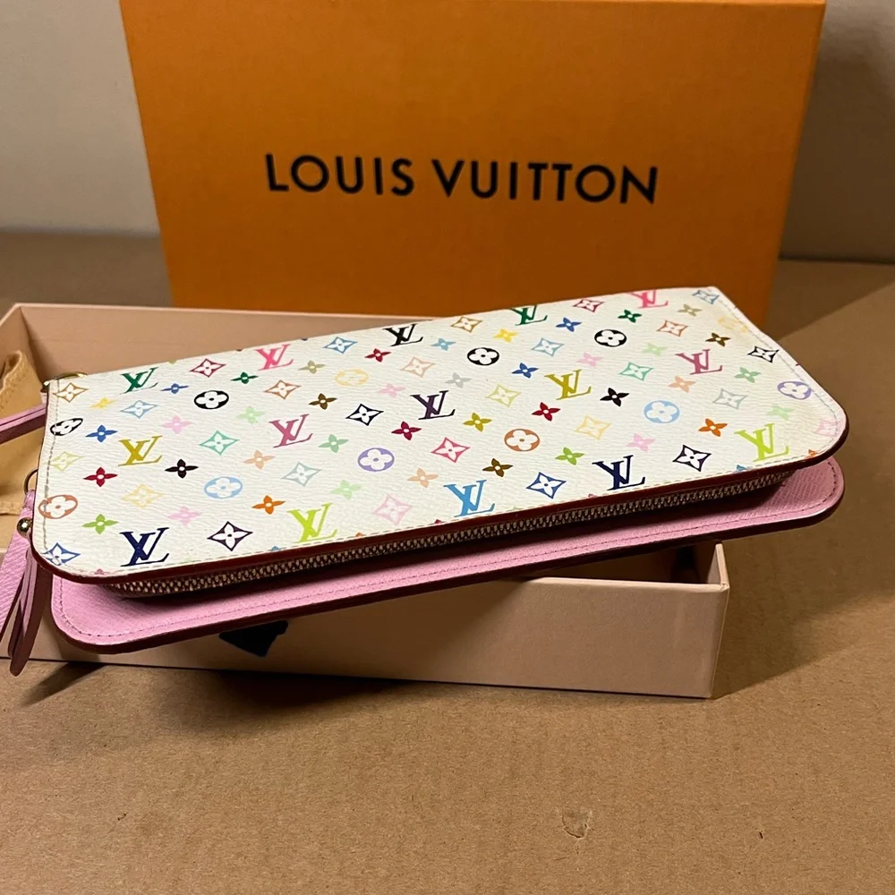 Louis Vuitton Monogram Multicolor insolite Wallet White and Litchi - Picture 2 of 15